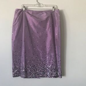 Ann Taylor Satin sequenced skirt
